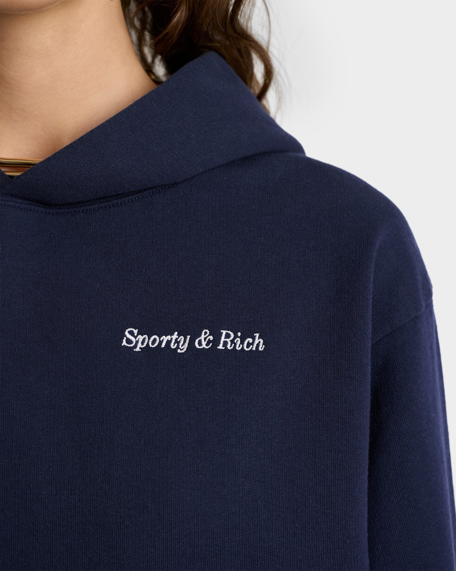 Eden Crest Hoodie - Navy/White