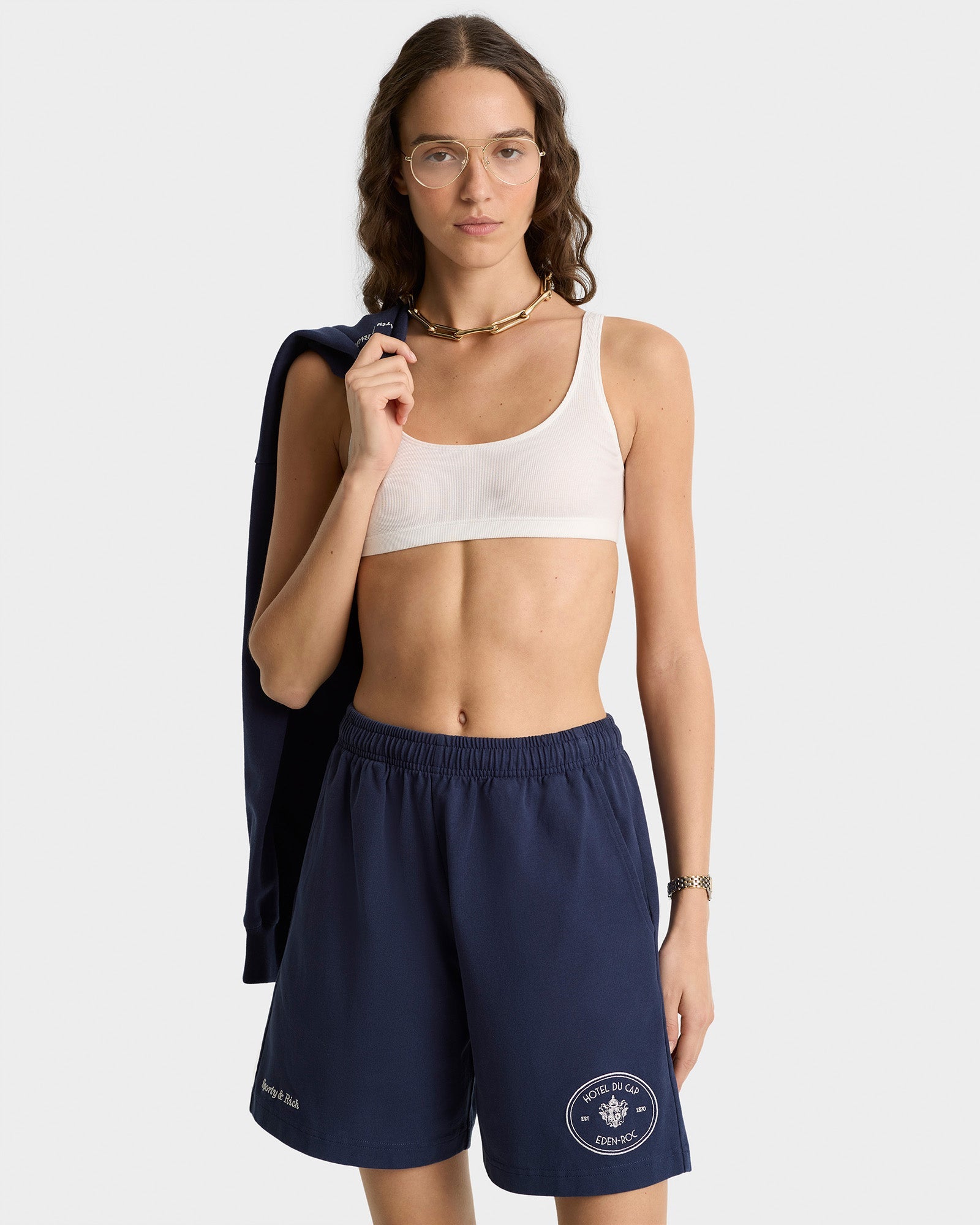 Eden Crest Gym Short - Navy/White