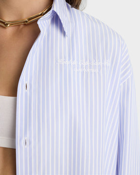 Eden Script Oversized Shirt - Blue/White Stripe