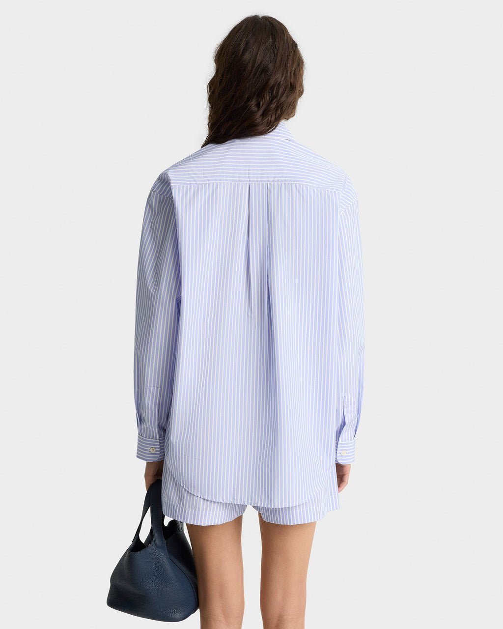 Eden Script Oversized Shirt - Blue/White Stripe