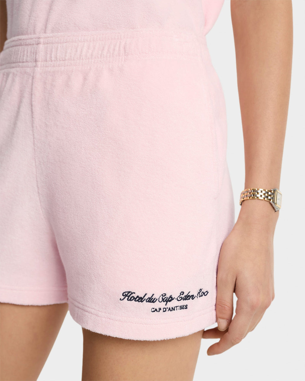 Eden Script Terry Short - Pink Dolphin/Navy