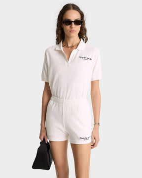 Eden Script Terry Short - White/Navy