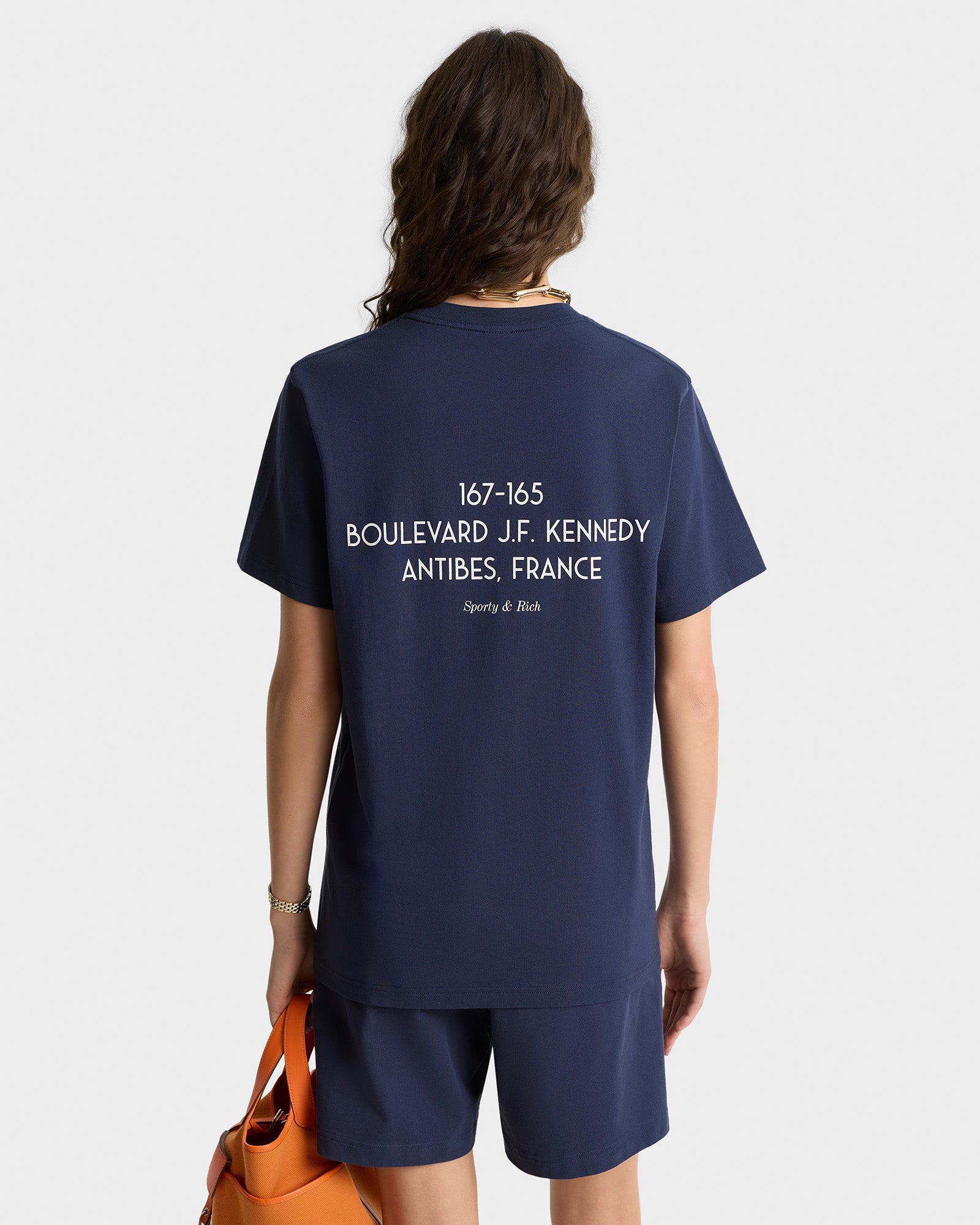 Kennedy Crest T-Shirt - Navy/White