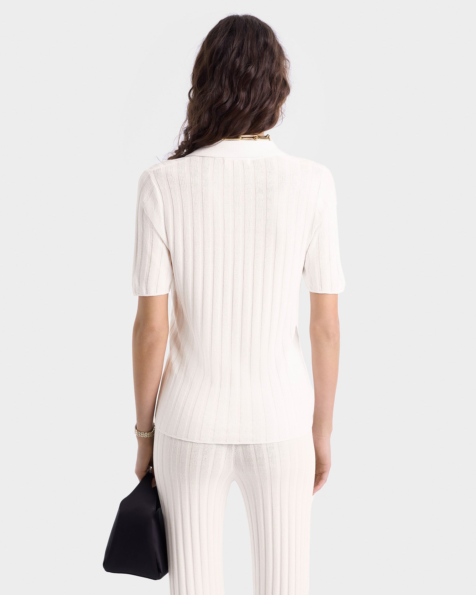 SRC Ribbed Trousers - Ecru/Navy