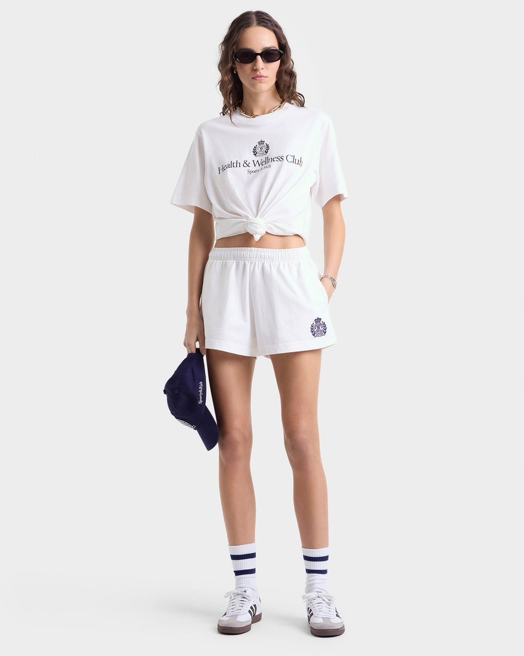 H&W Crest Embroidered Disco Short - White/Navy