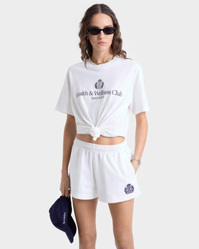H&W Crest Embroidered Disco Short - White/Navy