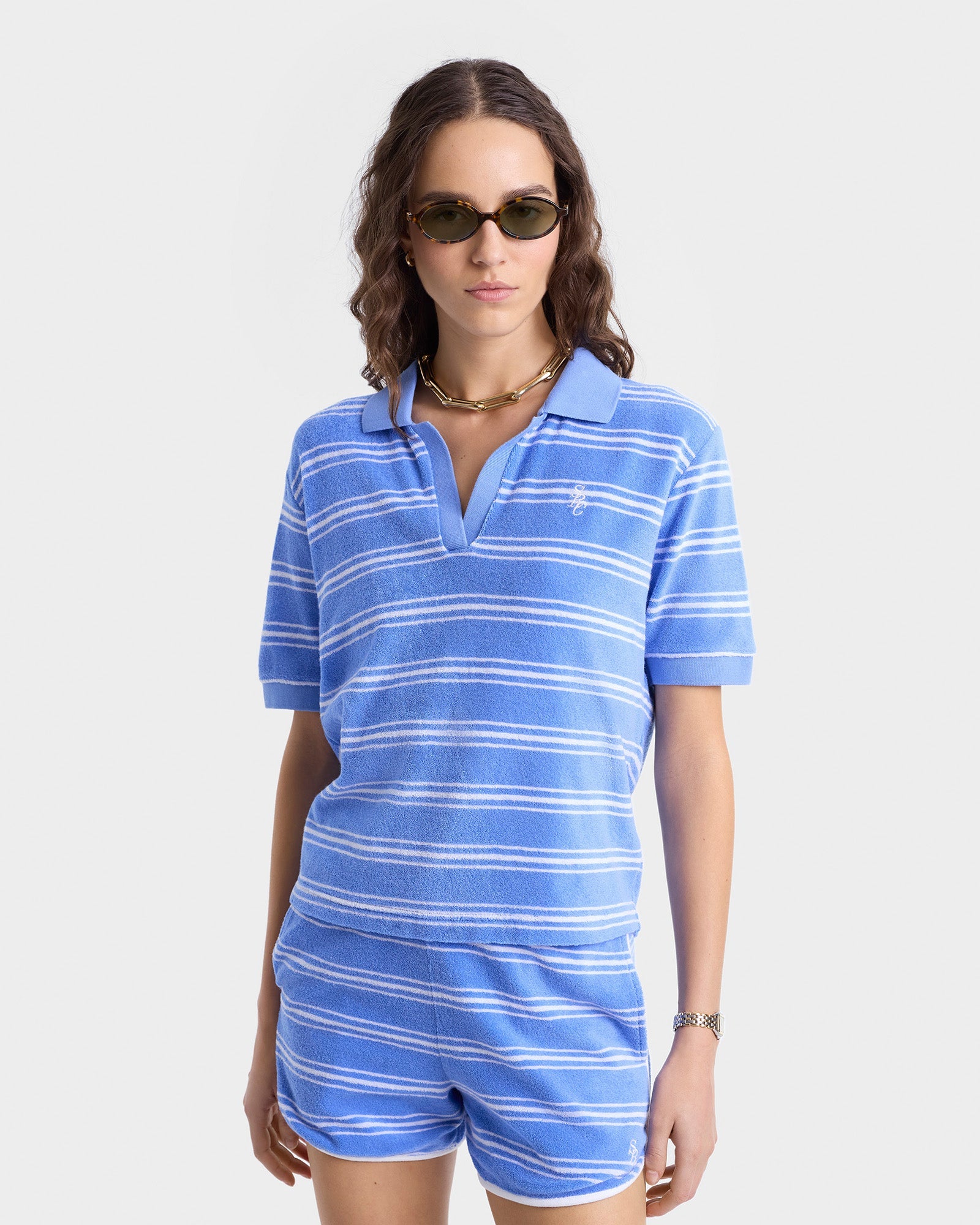 SRC Terry Polo - Juniper Striped