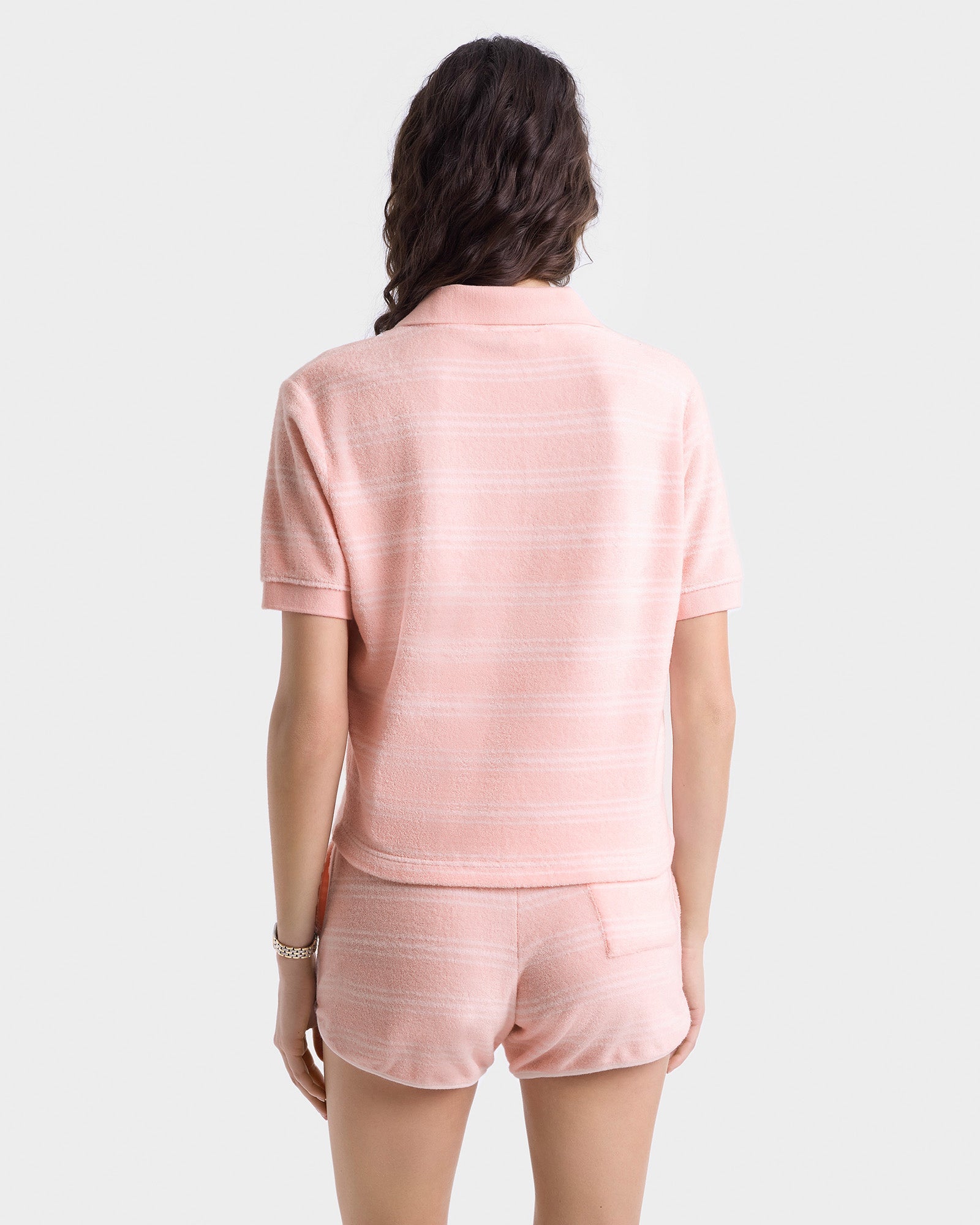 SRC Terry Polo - Pink Dolphin Striped