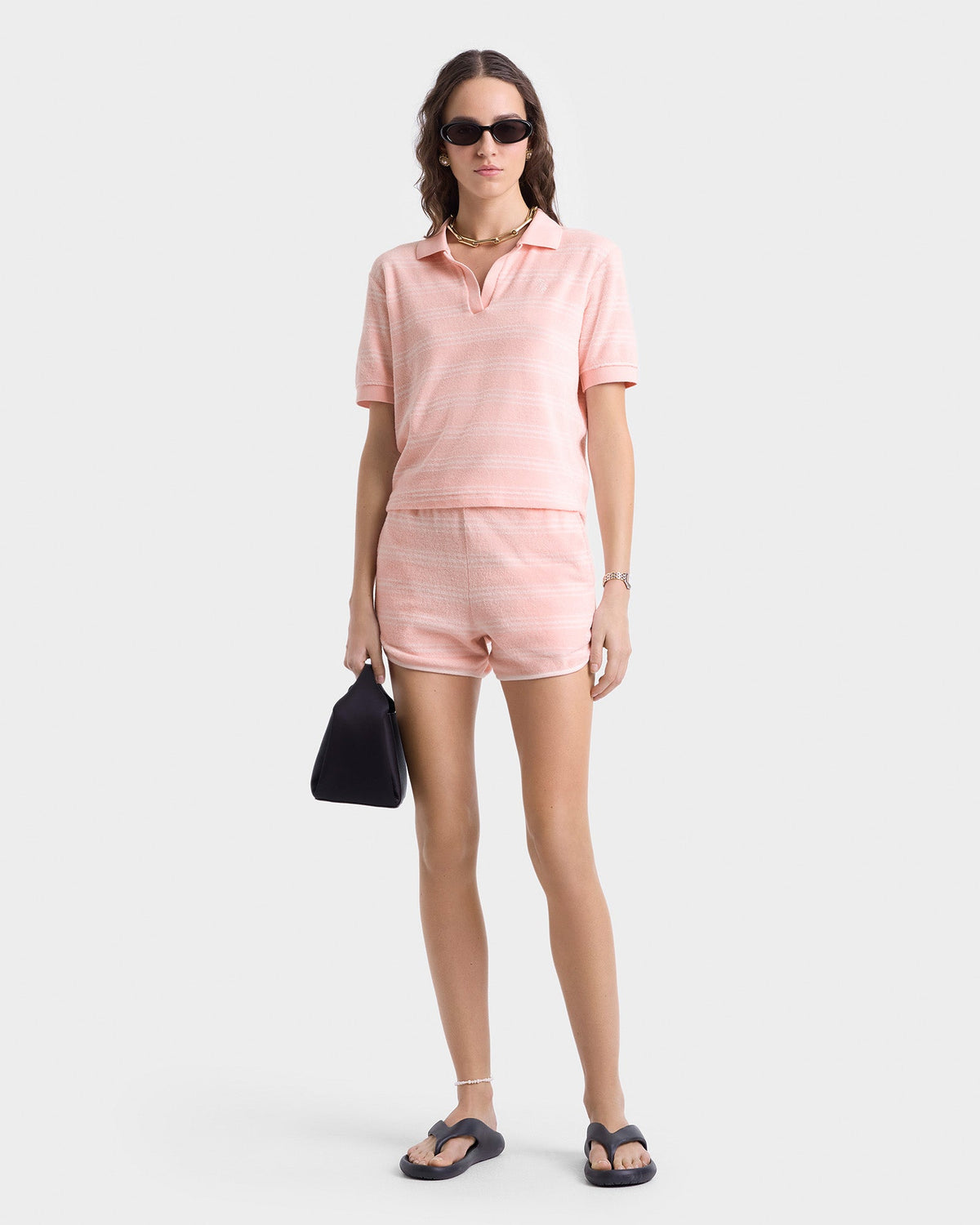 SRC Terry Short - Pink Dolphin Striped