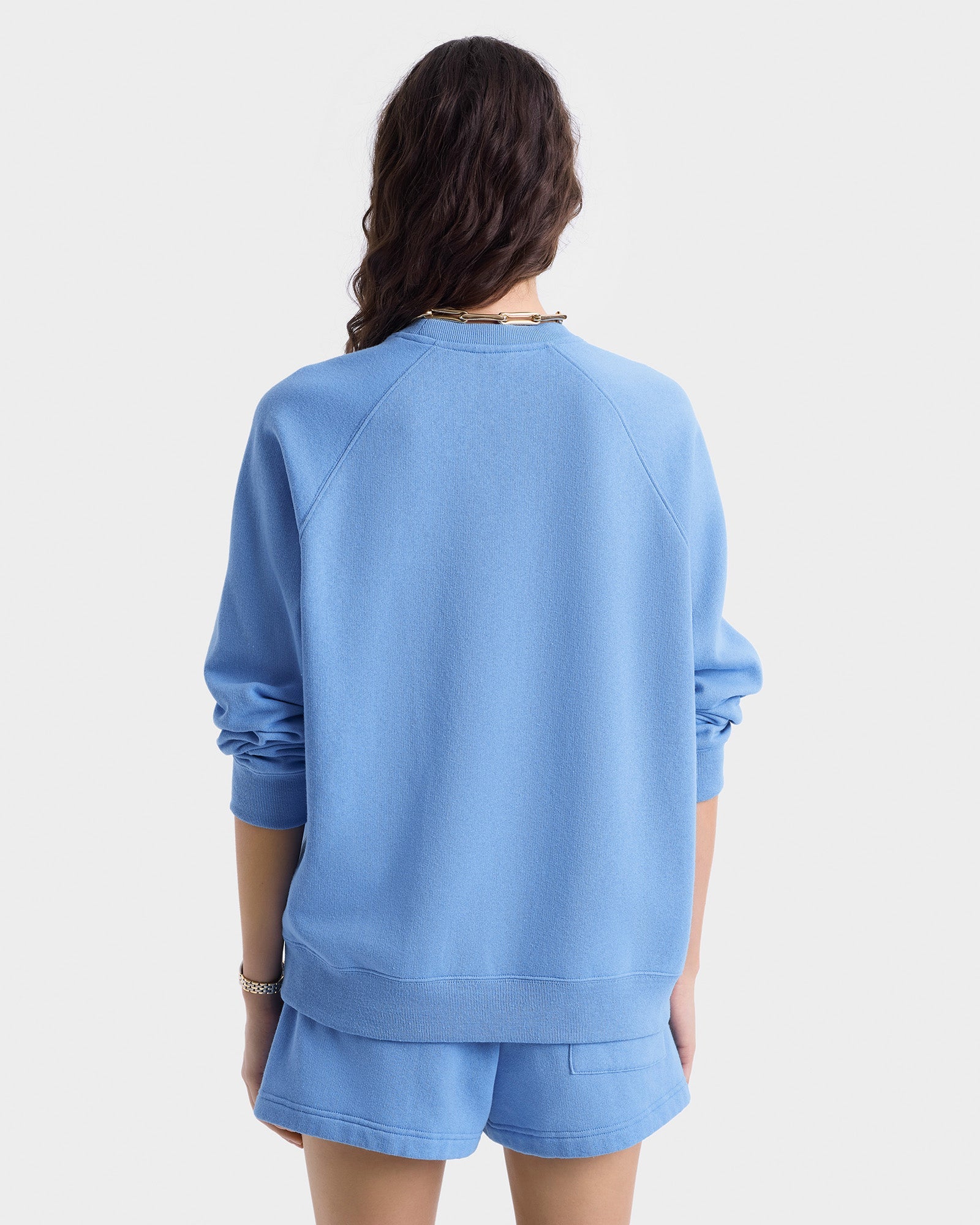 SR Runner Soft Crewneck - Juniper/White