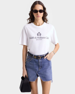 H&W Crest T-Shirt - White/Navy