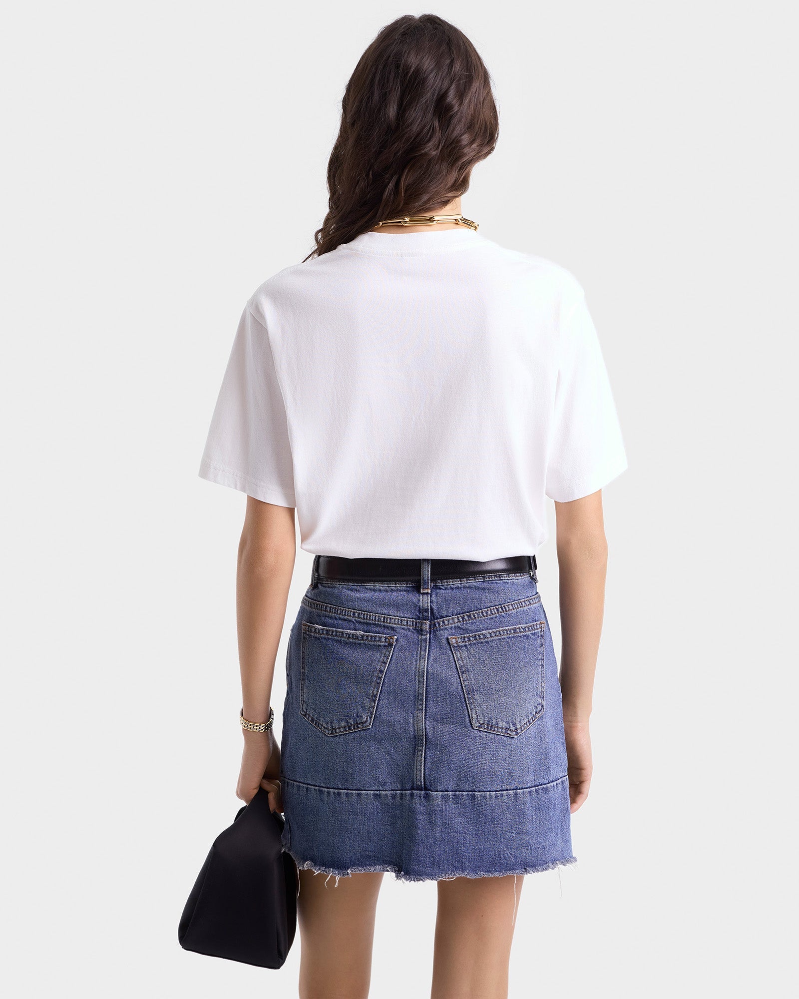 H&W Crest T-Shirt - White/Navy