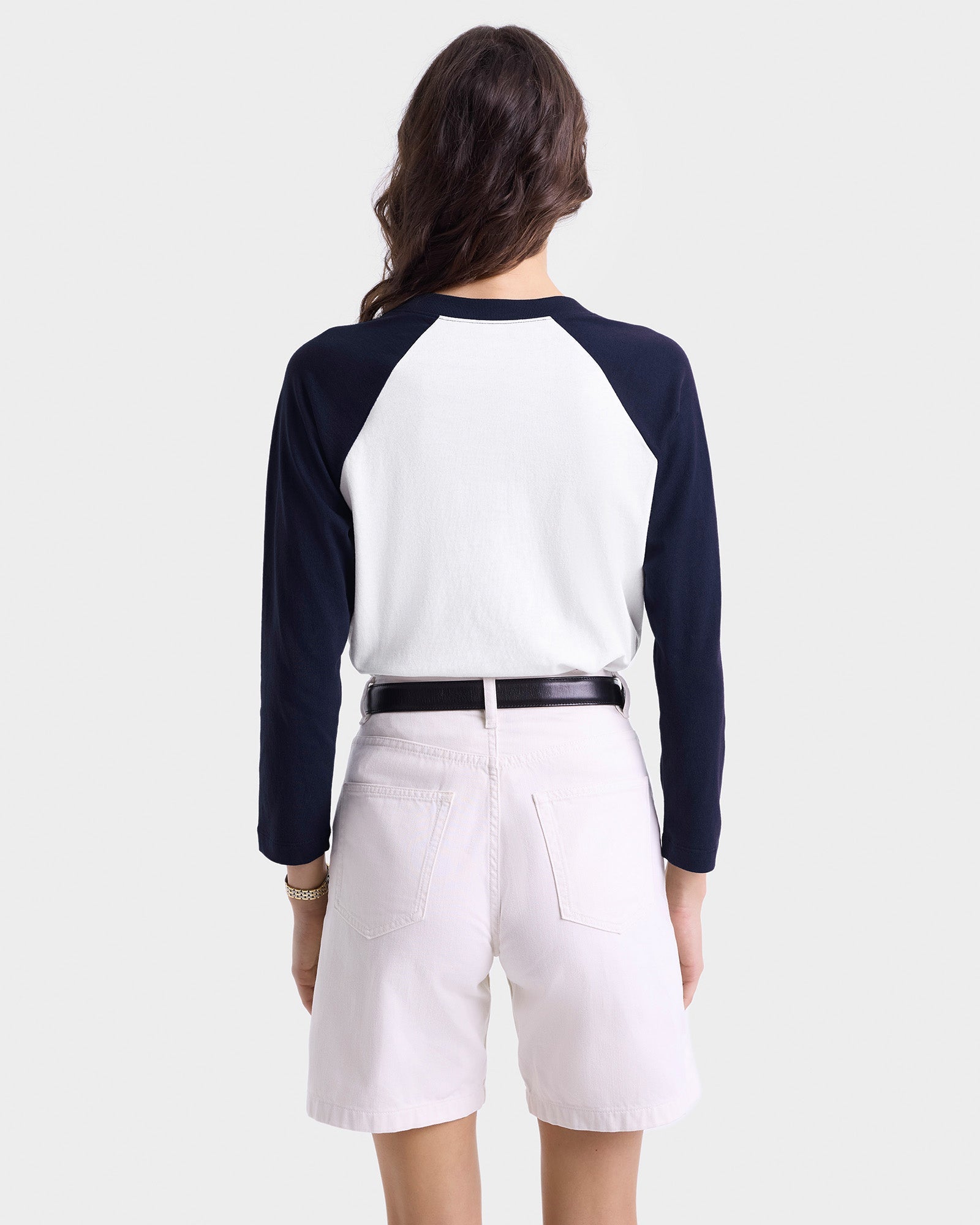 Wellness Club Baseball Tee - White/Navy
