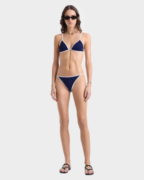 Kate Bikini Top - Navy/White