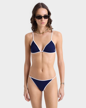 Kate Bikini Top - Navy/White