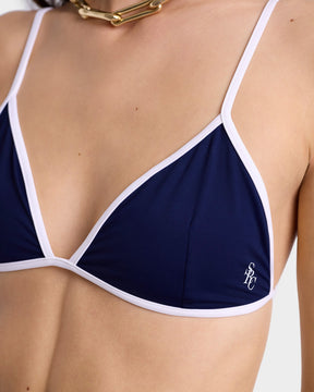 Kate Bikini Top - Navy/White