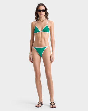 Kate Bikini Bottom - Spring Green/White