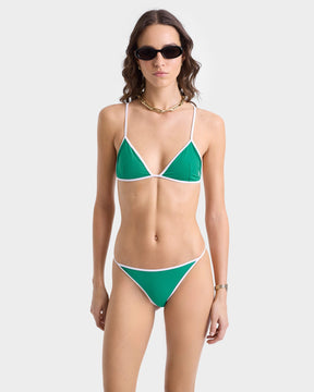 Kate Bikini Top - Spring Green/White