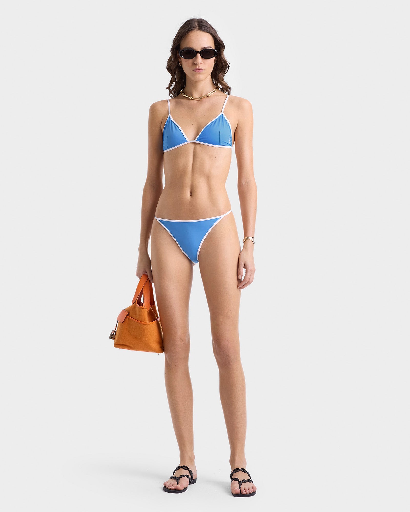 Kate Bikini Top - Juniper/White