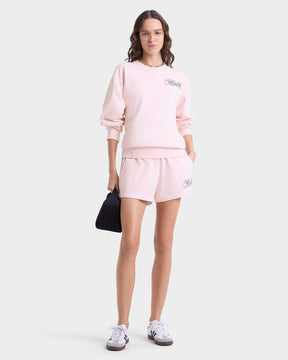 Health Script Crewneck - Pink Dolphin/Navy