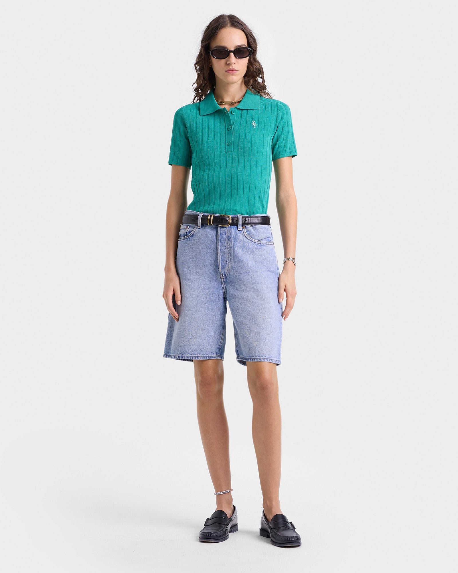 SRC Ribbed Polo - Spring Green