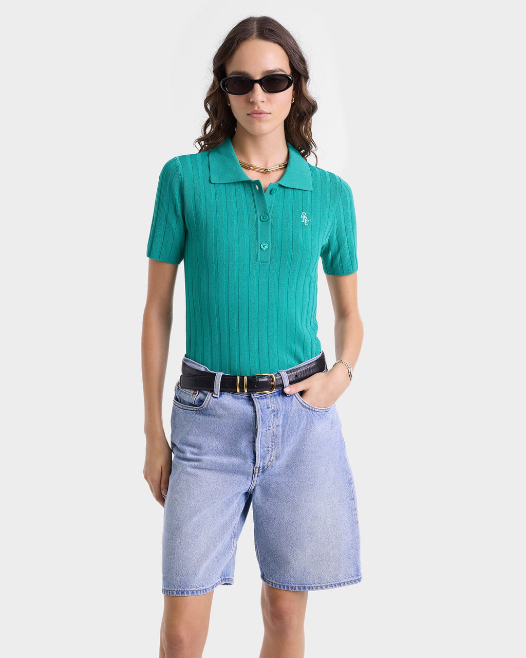 SRC Ribbed Polo - Spring Green