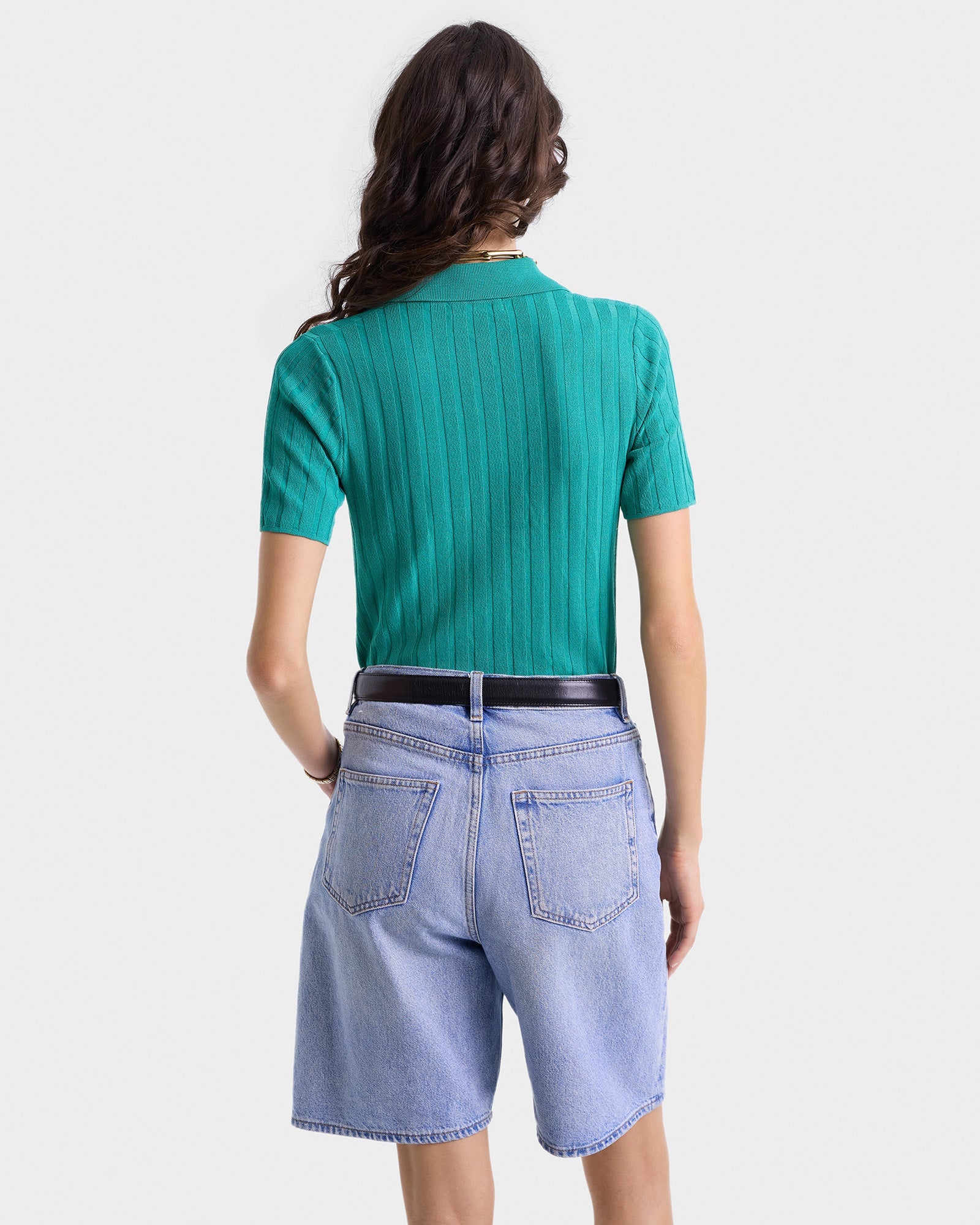 SRC Ribbed Polo - Spring Green