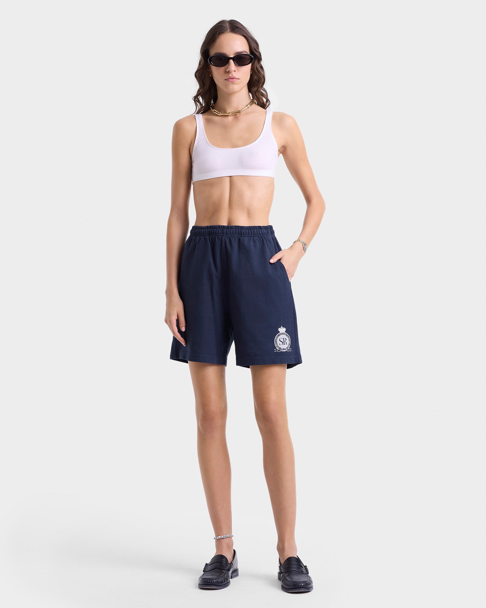 Royal Club Gym Short - Navy/White