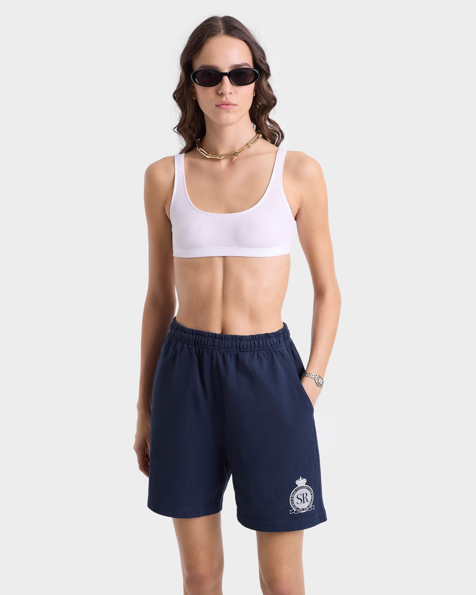 Royal Club Gym Short - Navy/White