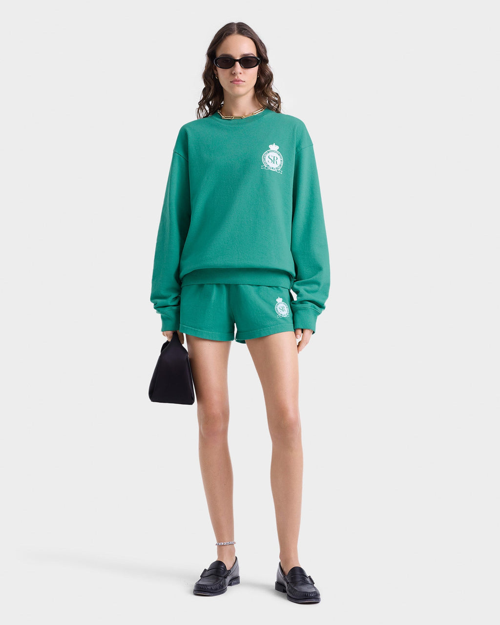 Royal Club Crewneck - Spring Green/White