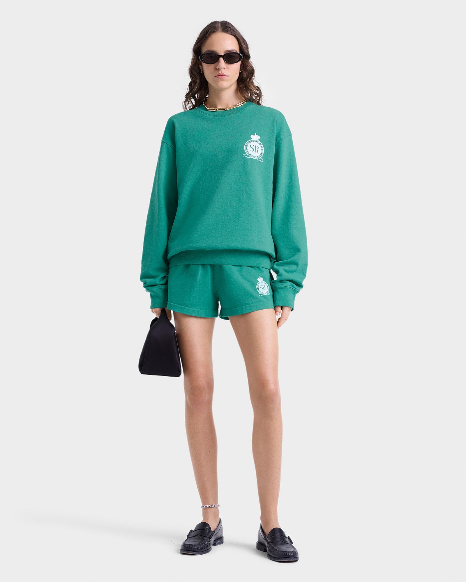 Royal Club Crewneck - Spring Green/White