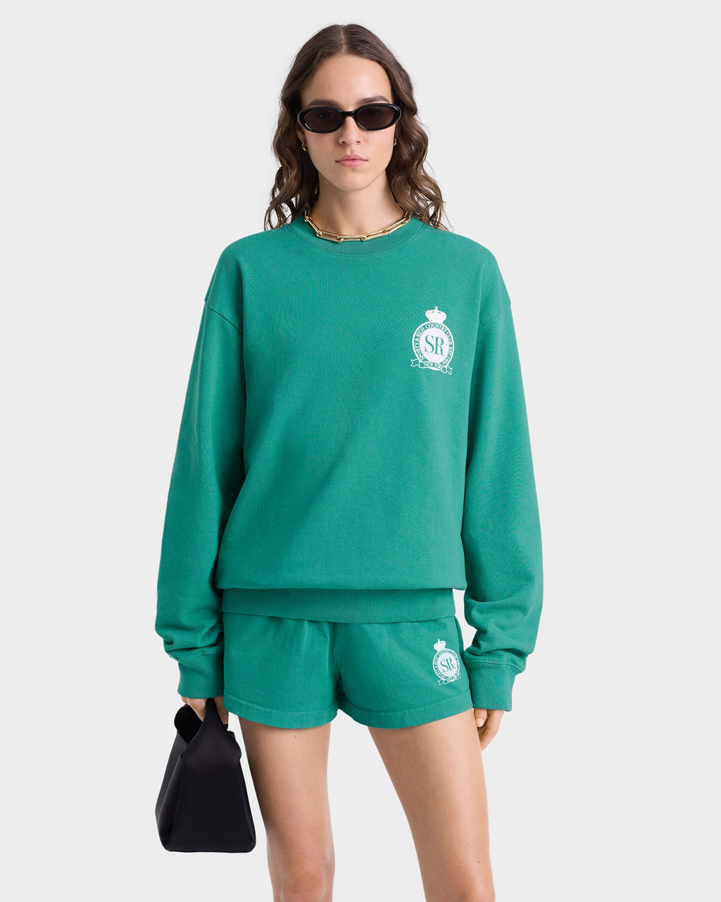 Royal Club Crewneck - Spring Green/White