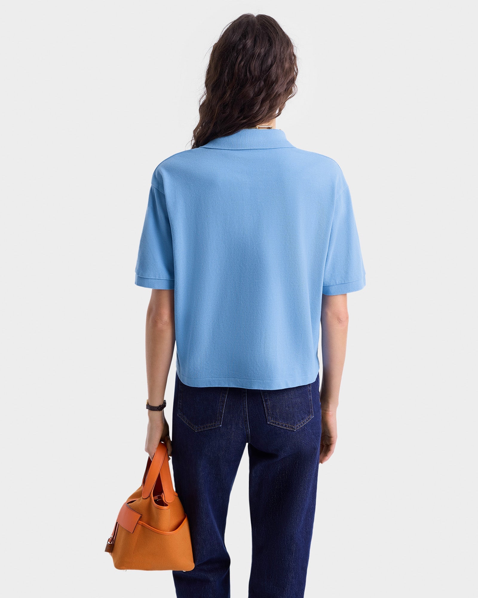 H&W Crest Pique Polo - Juniper/Navy