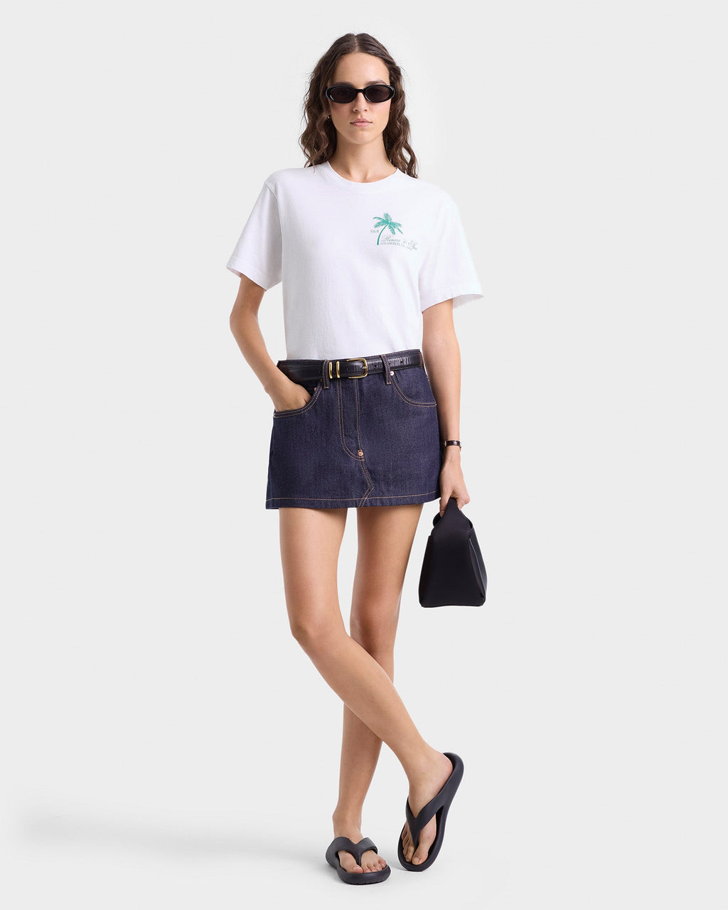 Palms T-Shirt - White/Spring Green