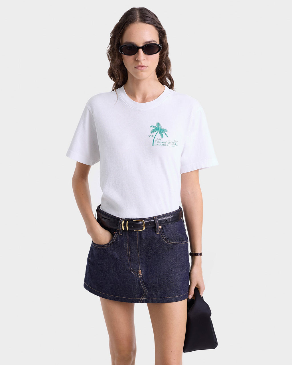 Palms T-Shirt - White/Spring Green