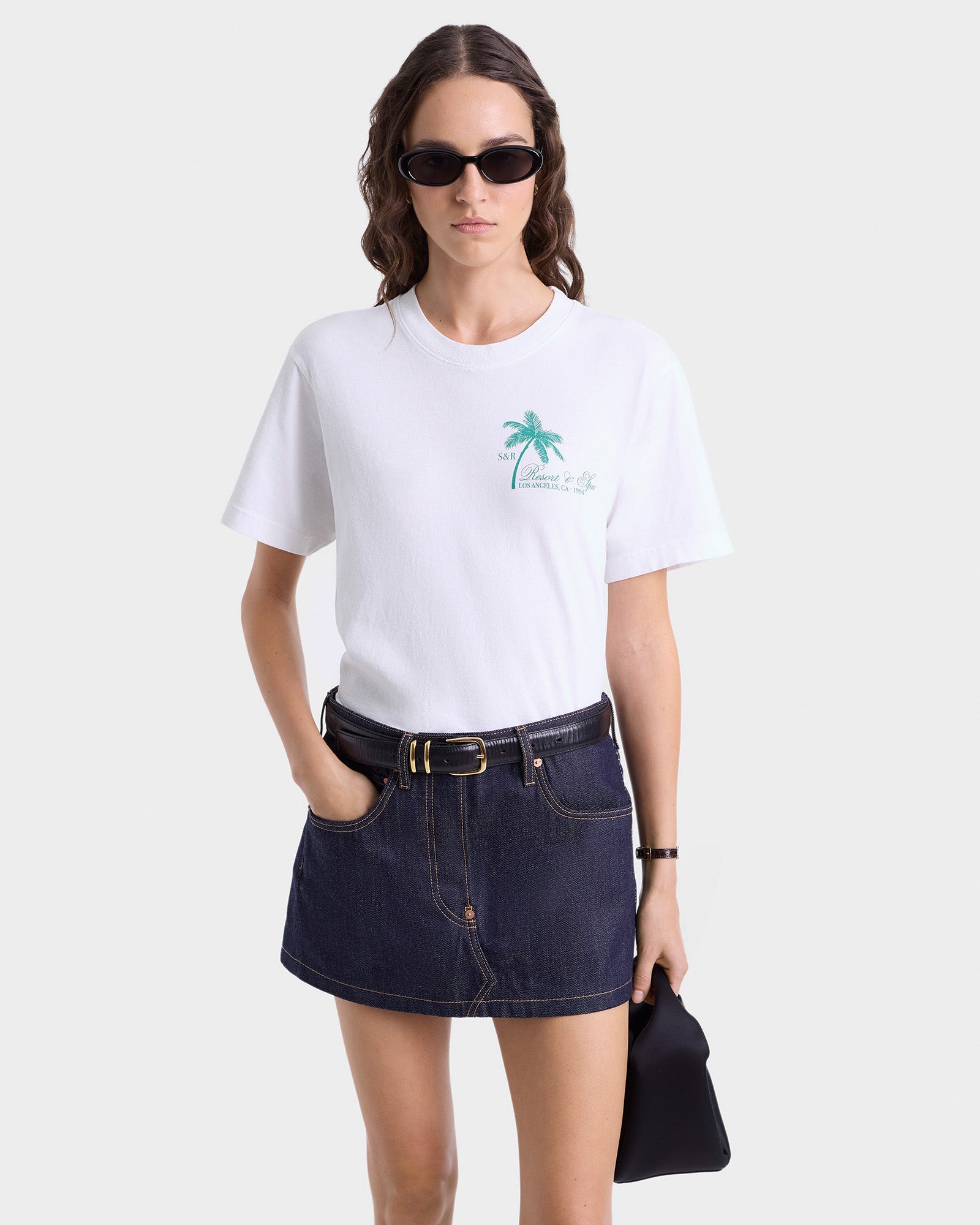 Palms T-Shirt - White/Spring Green