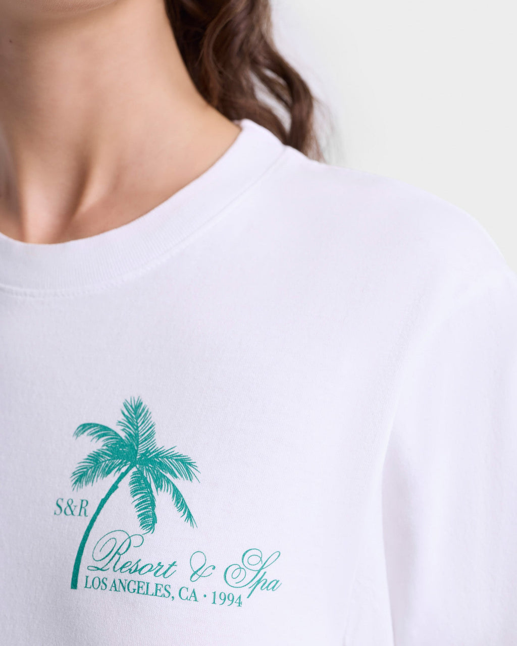 Palms T-Shirt - White/Spring Green