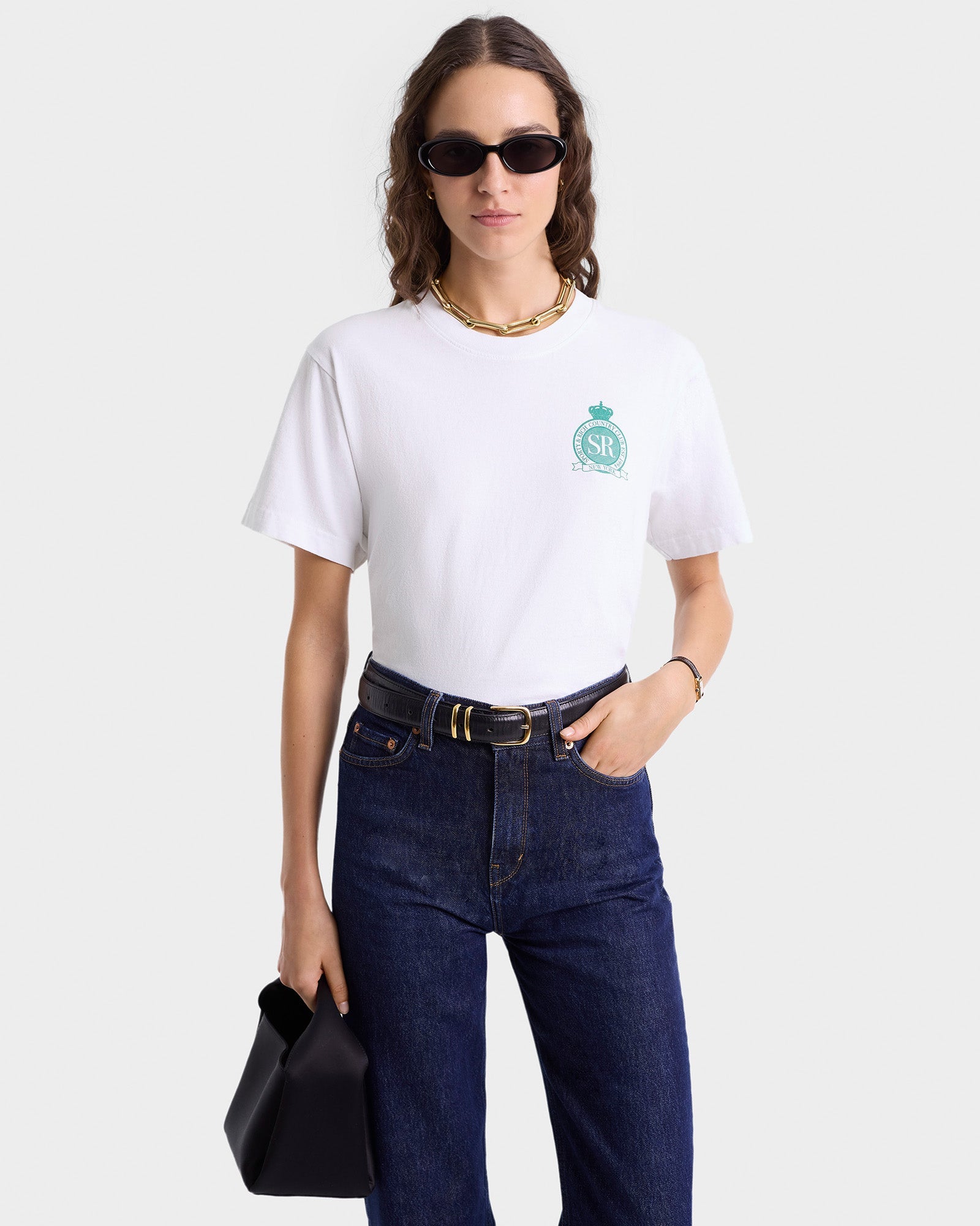 Royal Club T-Shirt - White/Spring Green