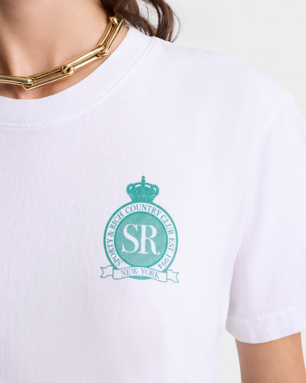 Royal Club T-Shirt - White/Spring Green