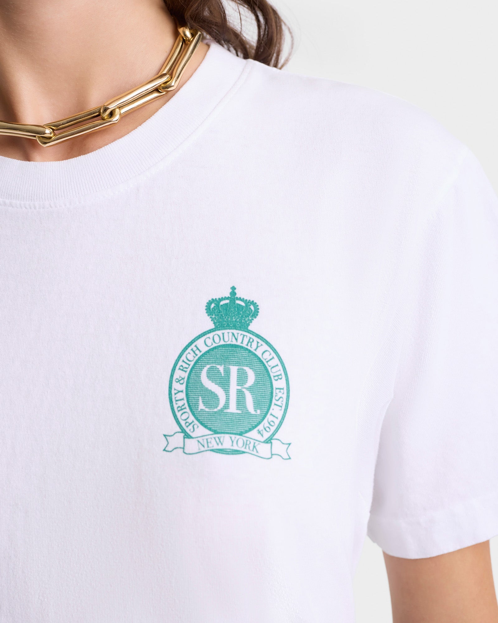 Royal Club T-Shirt - White/Spring Green