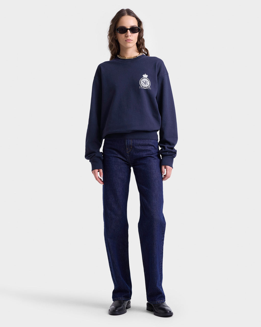 Royal Club Crewneck - Navy/White