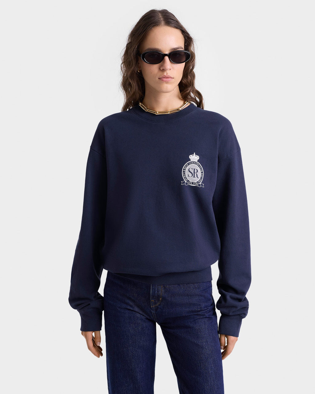Royal Club Crewneck - Navy/White