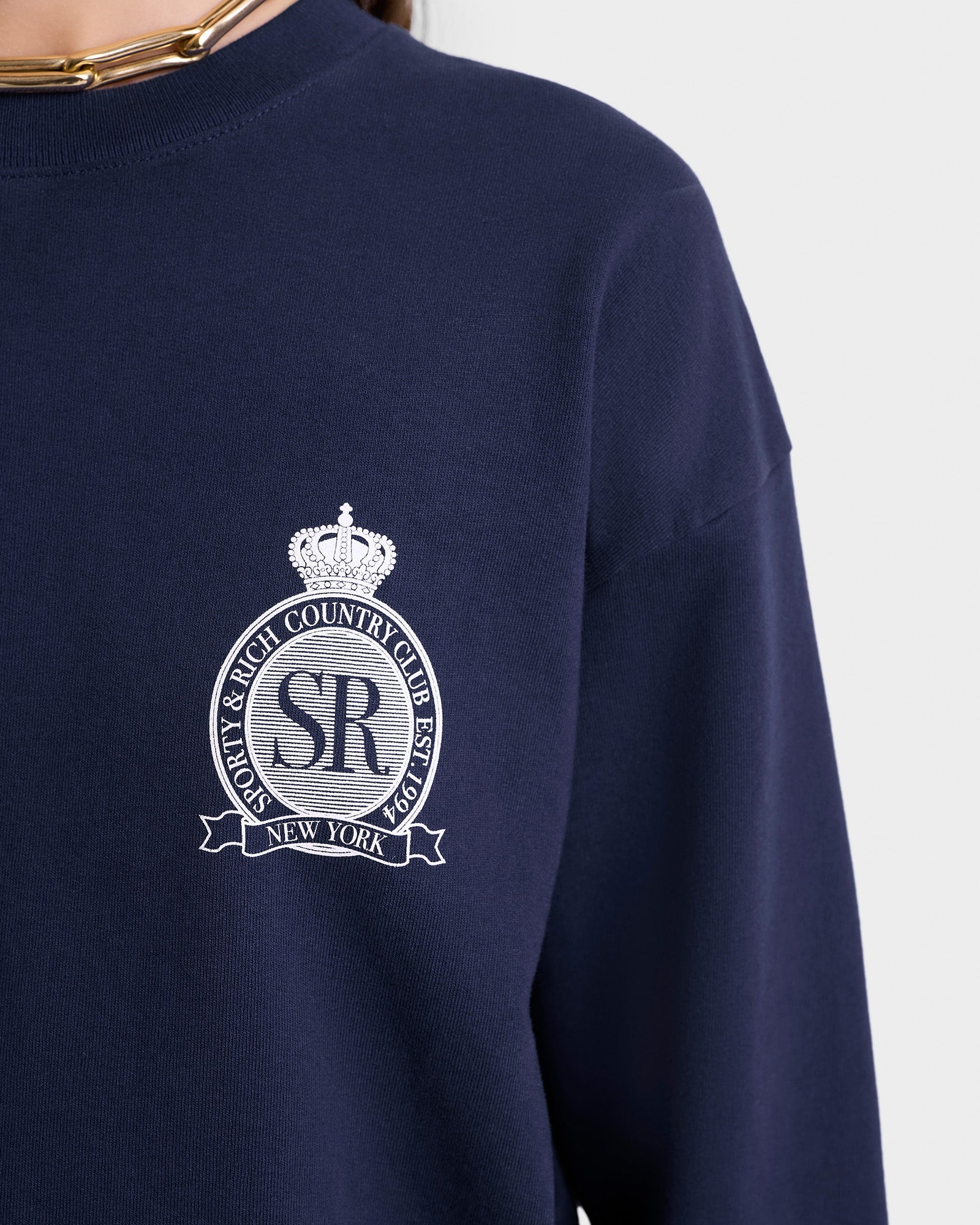 Royal Club Crewneck - Navy/White