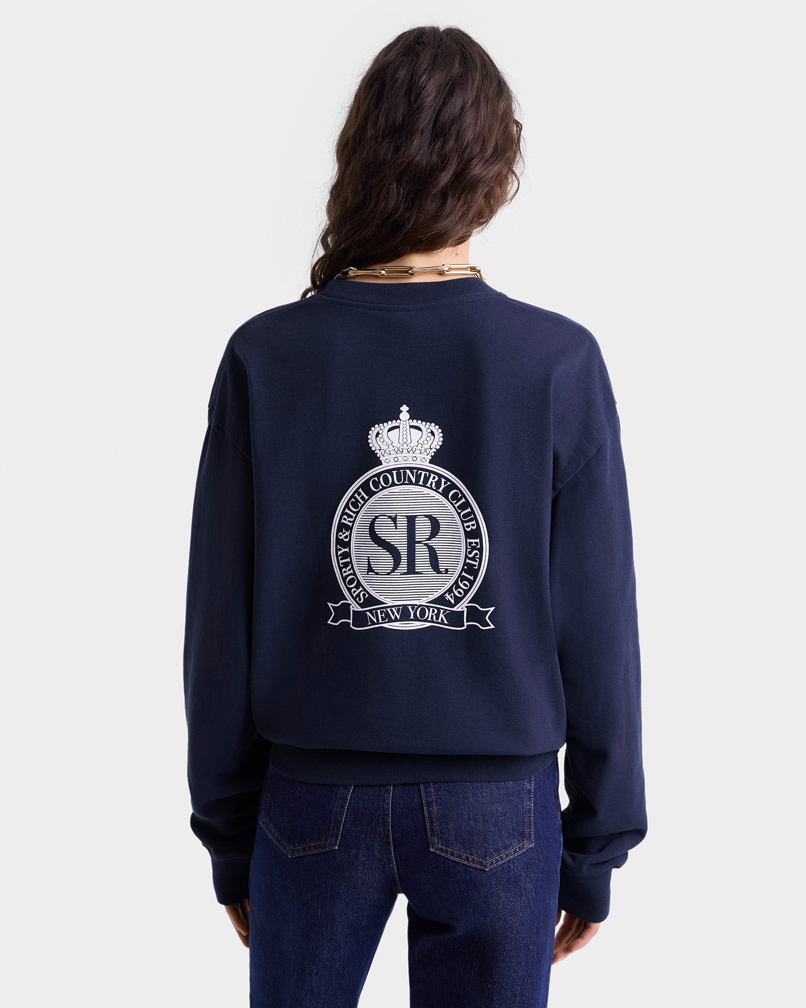 Royal Club Crewneck - Navy/White