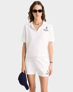 Vendome Terry Polo - White/Navy