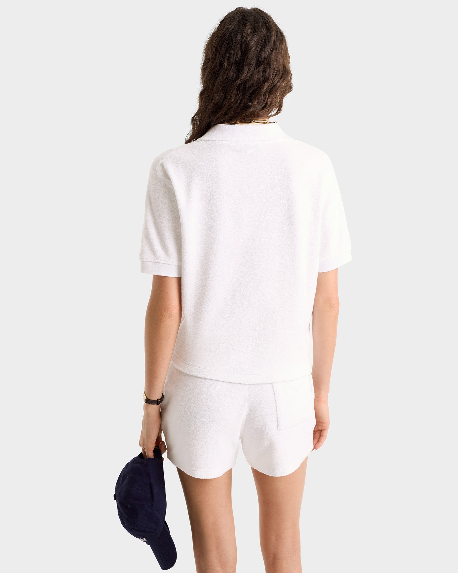 Vendome Terry Polo - White/Navy