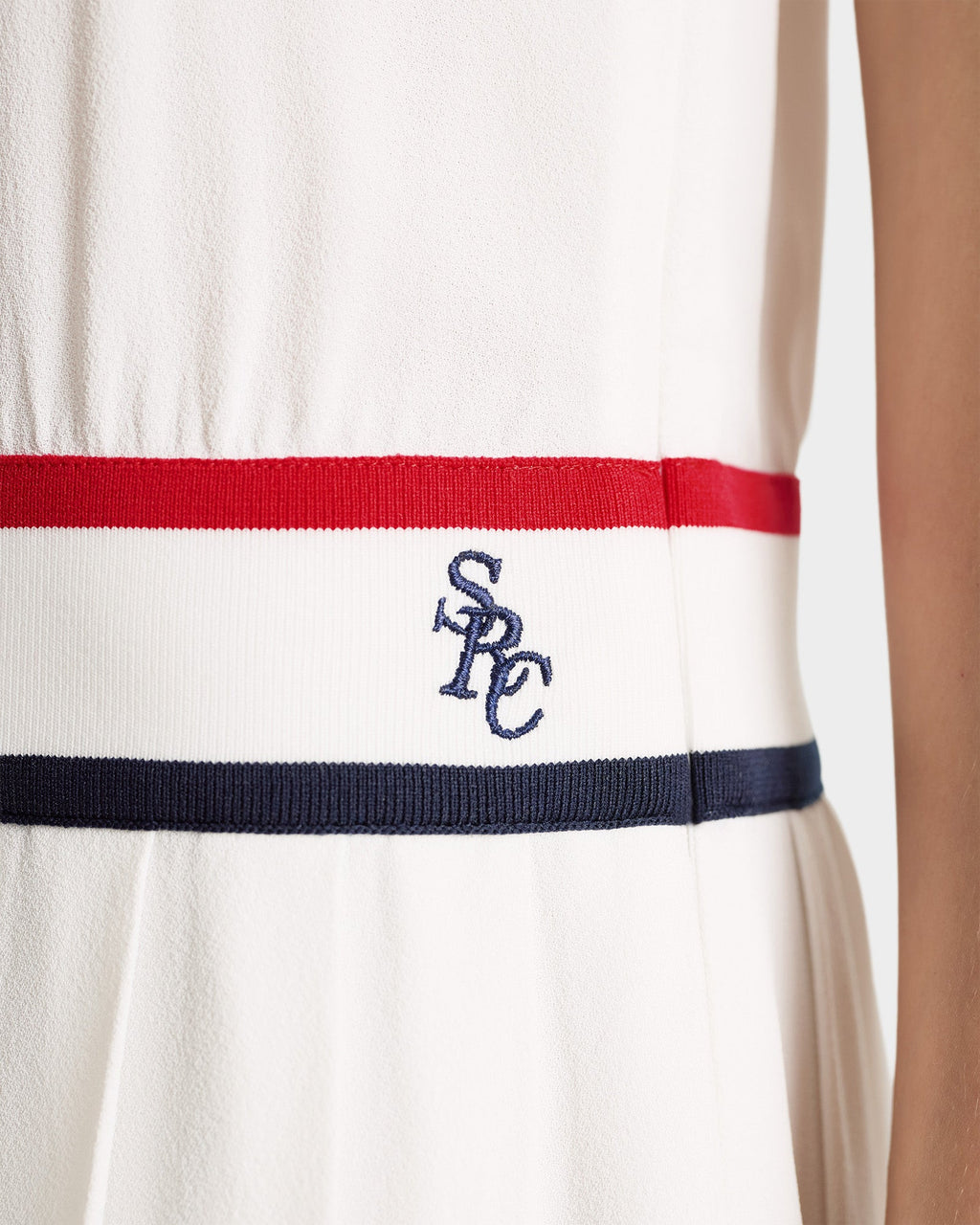 SRC Phoebe Dress - White/Navy/Fire red