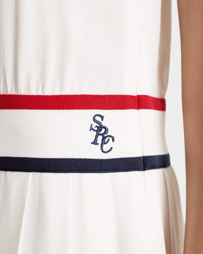 SRC Phoebe Dress - White/Navy/Fire red