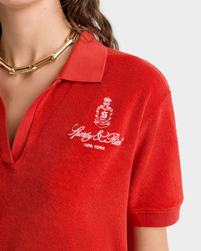 Vendome Terry Polo - Fire Red/White