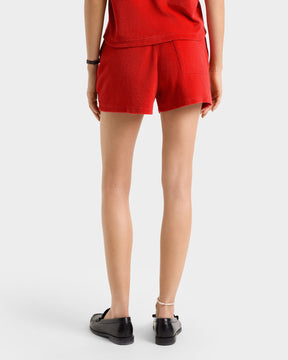Vendome Terry Short - Fire red/White